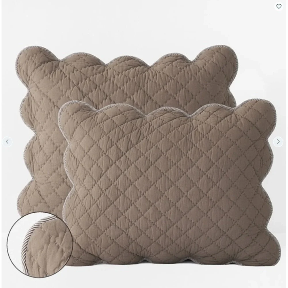 The Company Store Quilted Scallop Euro Sham Pinecone 26 in X 26 in